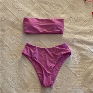 High Waisted Bandeau Bathing Suit